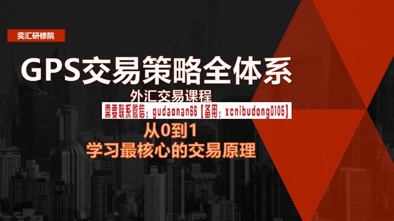 奕汇研修院亦大老师天马老师 GPS外汇交易策略全体系外汇视频课程